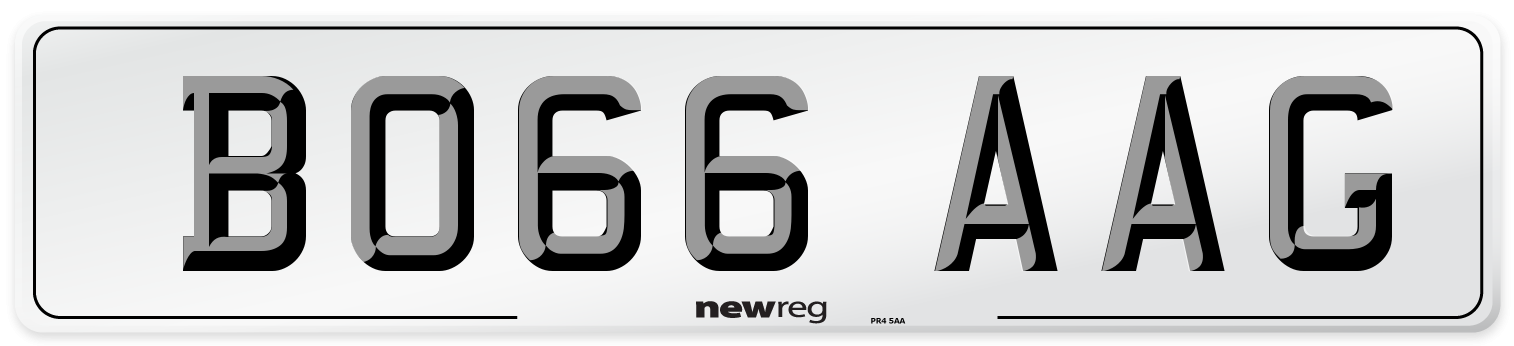 BO66 AAG Number Plate from New Reg